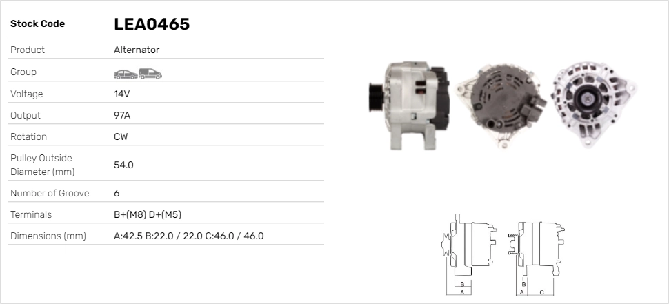 LE Part generátor - LEA0465 - TothCarparts