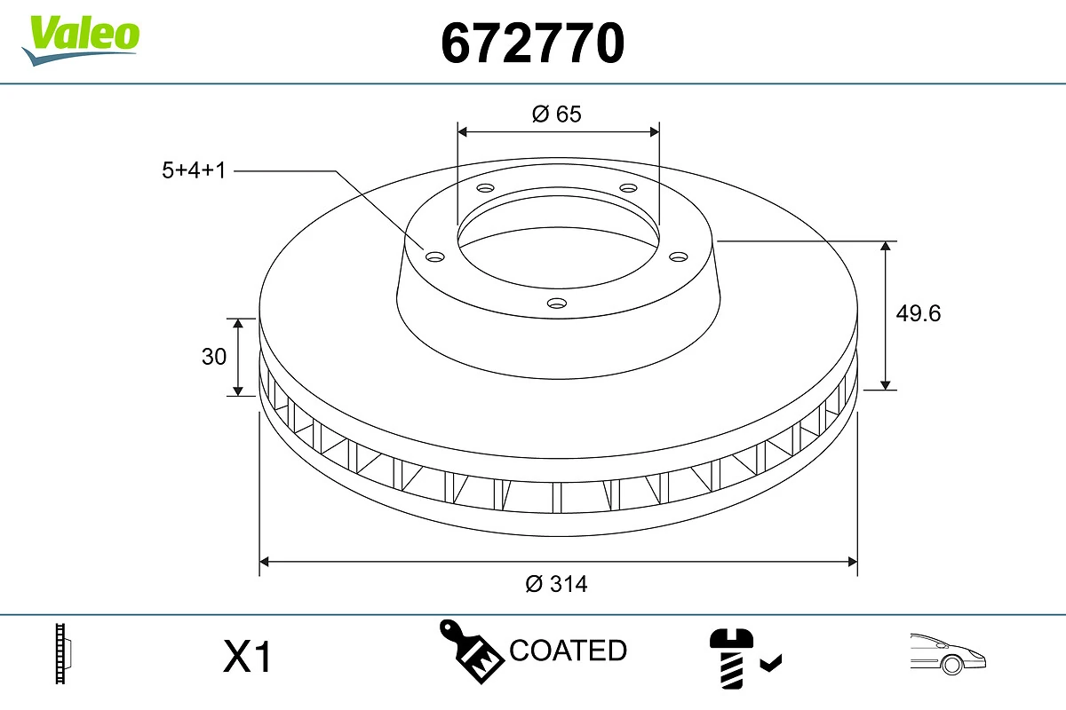 VALEO féktárcsa - 672770 - TothCarparts
