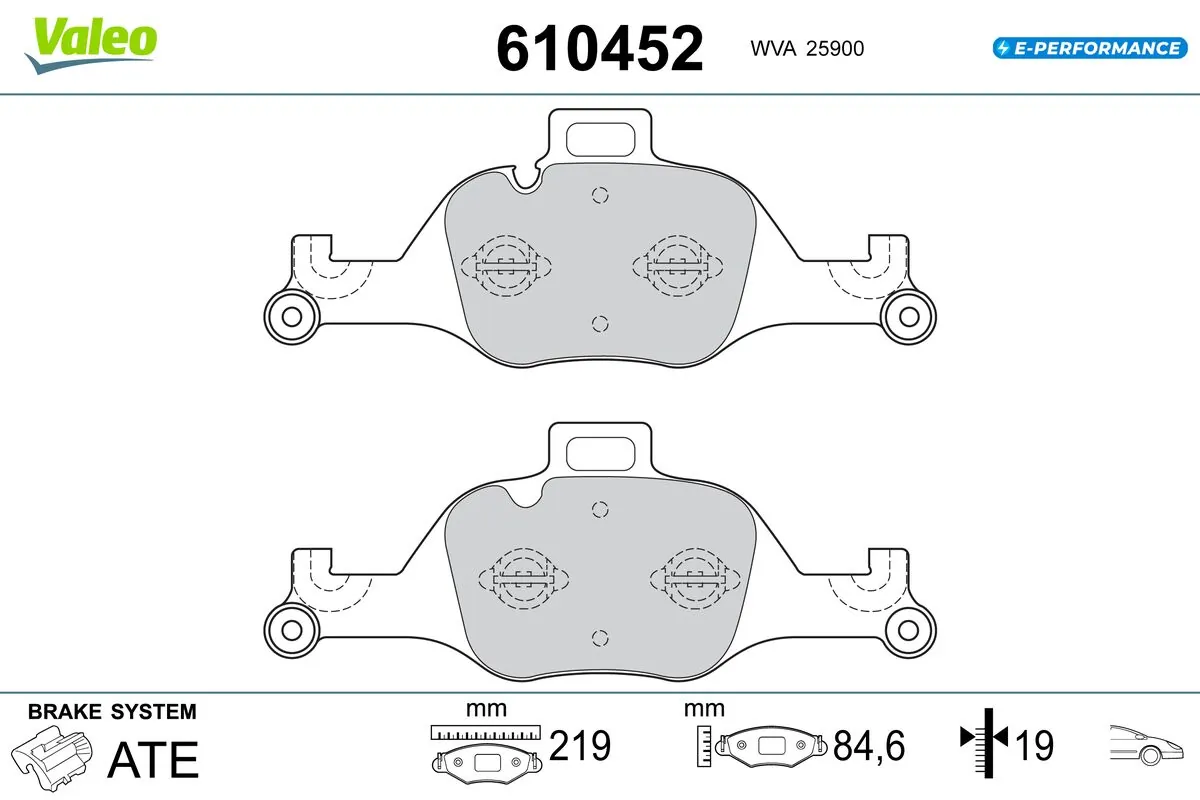 VALEO fékbetétkészlet, tárcsafék - 610452 - TothCarparts