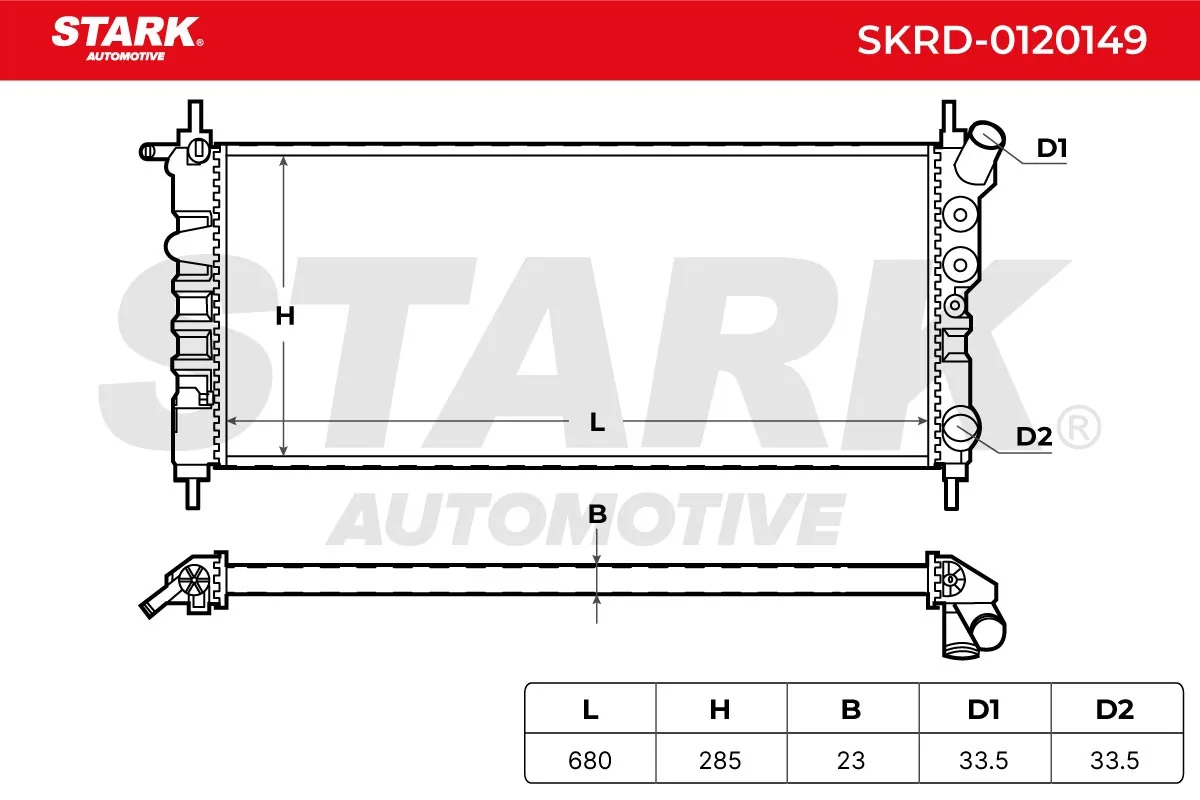 Stark hűtő, motorhűtés - SKRD-0120149 - TothCarparts