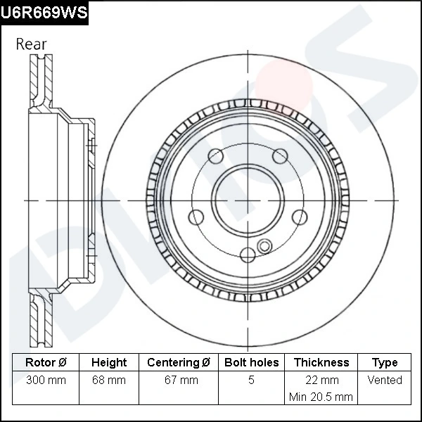 ADVICS féktárcsa - U6R669WS - TothCarparts