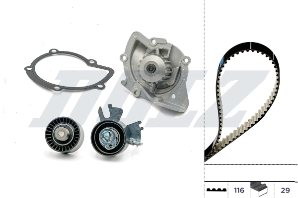WILMINK GROUP Vízpumpa + fogasszíj készlet - WG2354985 - TothCarparts