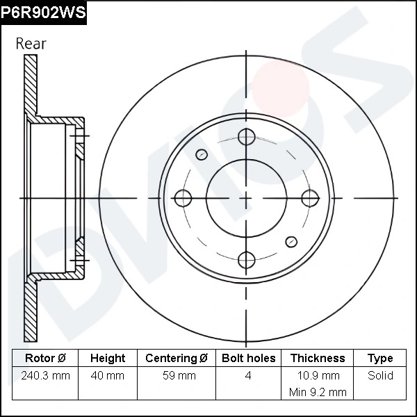 ADVICS féktárcsa - P6R902WS - TothCarparts