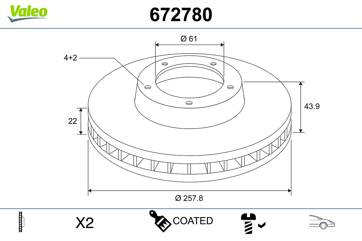 VALEO féktárcsa - 672780 - TothCarparts