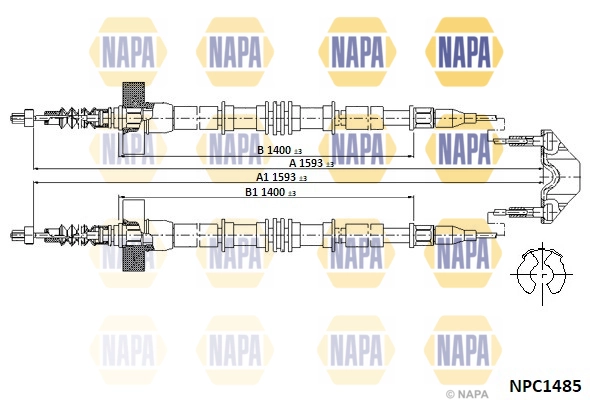 NAPA huzal, rögzítőfék - NPC1485 - TothCarparts