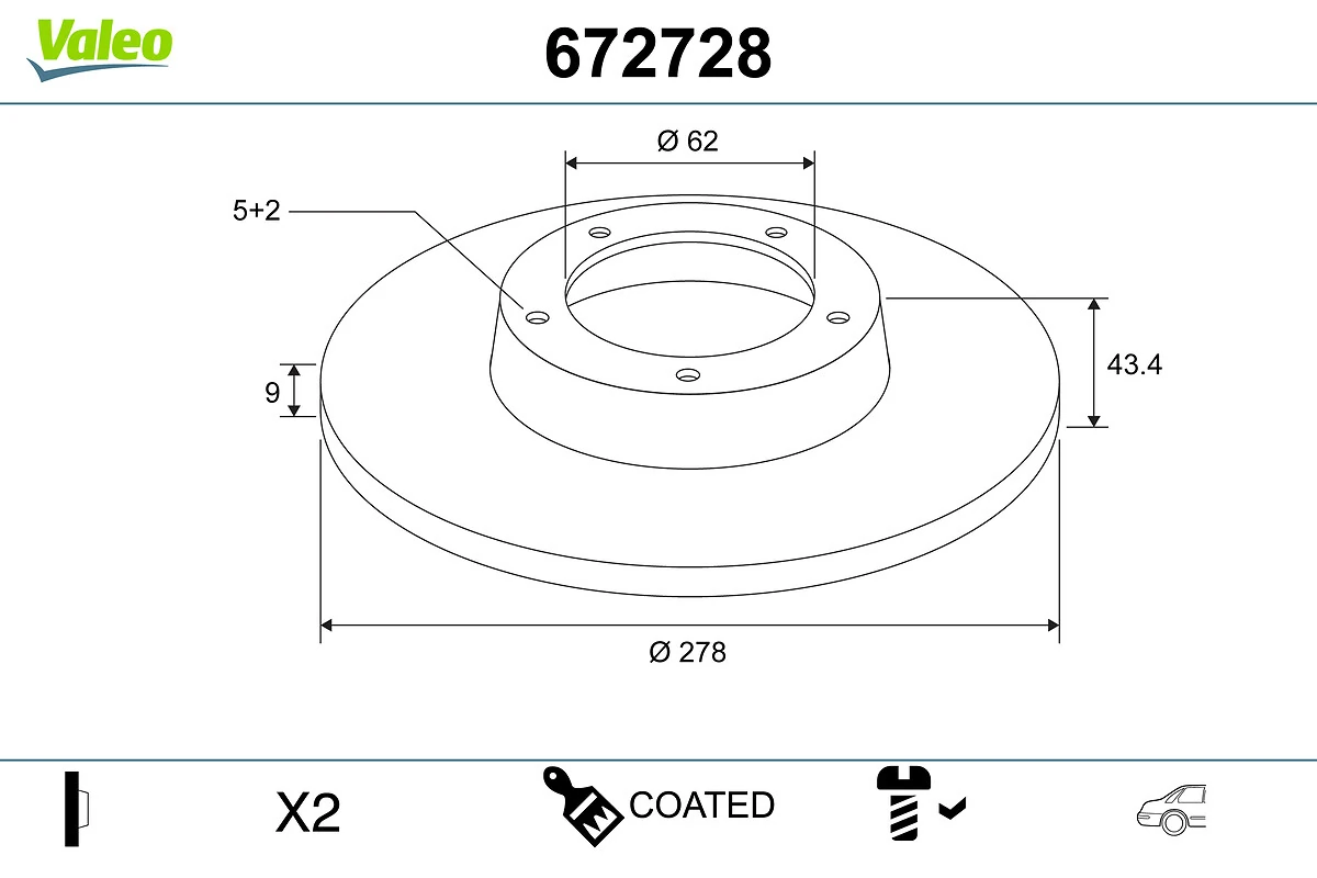 VALEO féktárcsa - 672728 - TothCarparts