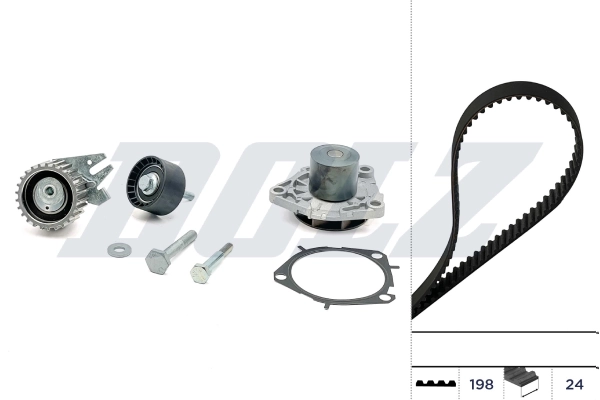 WILMINK GROUP Vízpumpa + fogasszíj készlet - WG2354972 - TothCarparts