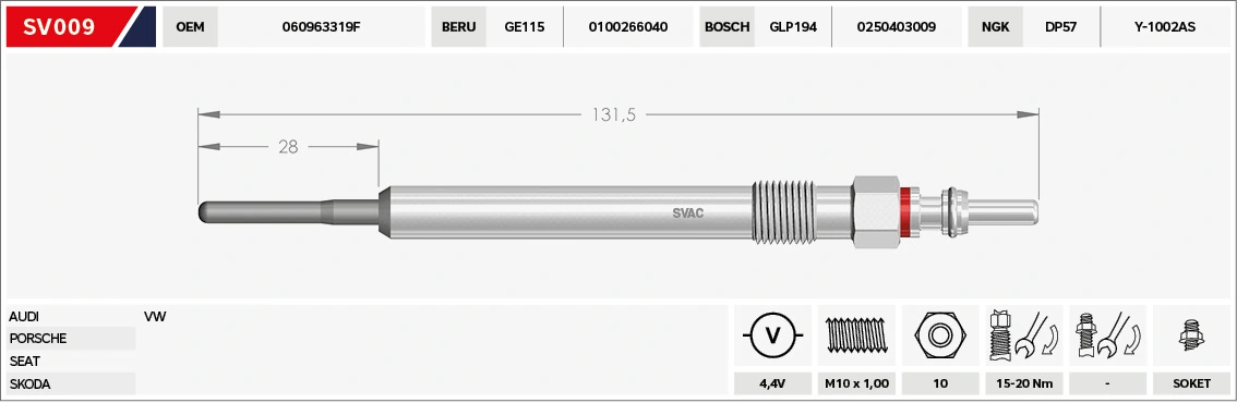 mobilverde izzítógyertya - 50607188 - TothCarparts