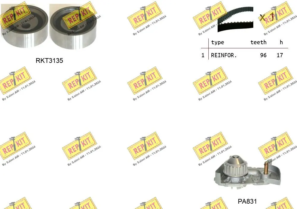REPKIT Vízpumpa + fogasszíj készlet - RKTK1115PA2 - TothCarparts