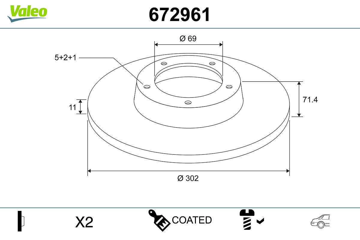 VALEO féktárcsa - 672961 - TothCarparts