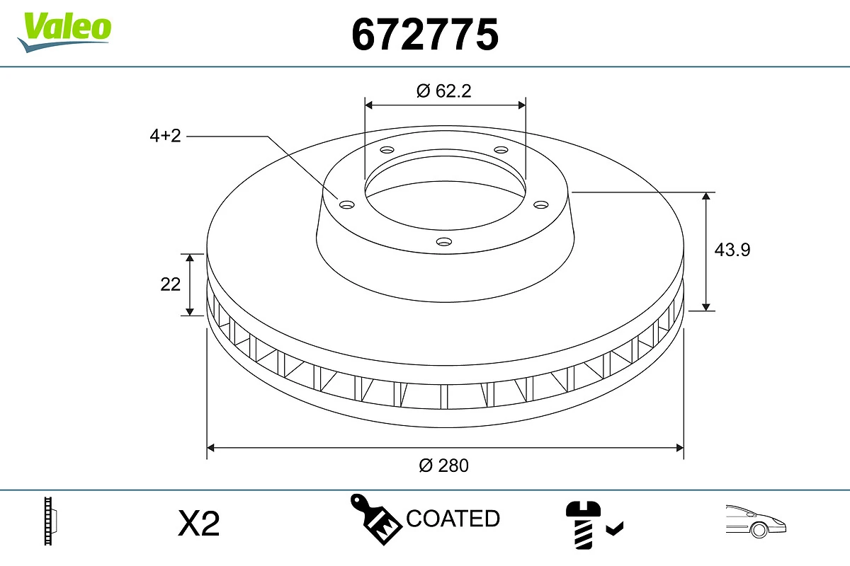 VALEO féktárcsa - 672775 - TothCarparts