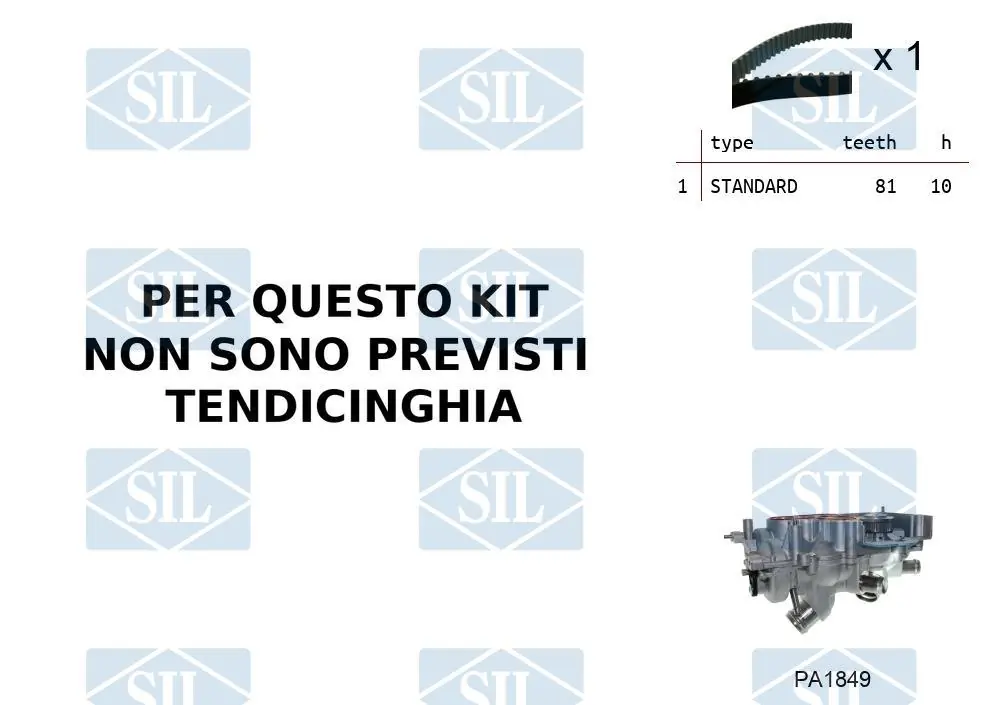 Saleri SIL Vízpumpa + fogasszíj készlet - K1PA1849 - TothCarparts