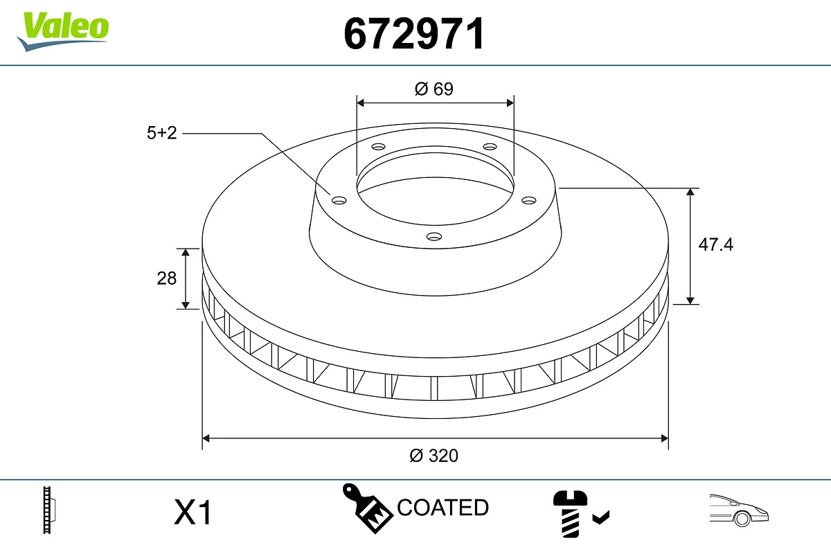 VALEO féktárcsa - 672971 - TothCarparts