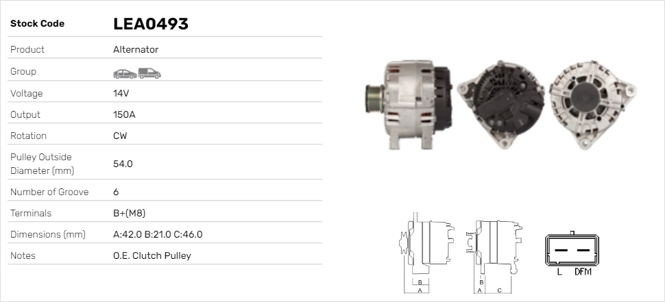 LE Part generátor - LEA0493 - TothCarparts