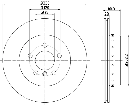 PAGID féktárcsa - 65130HC - TothCarparts