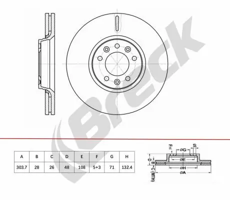 BRECK féktárcsa - BR 466 VA100 - TothCarparts