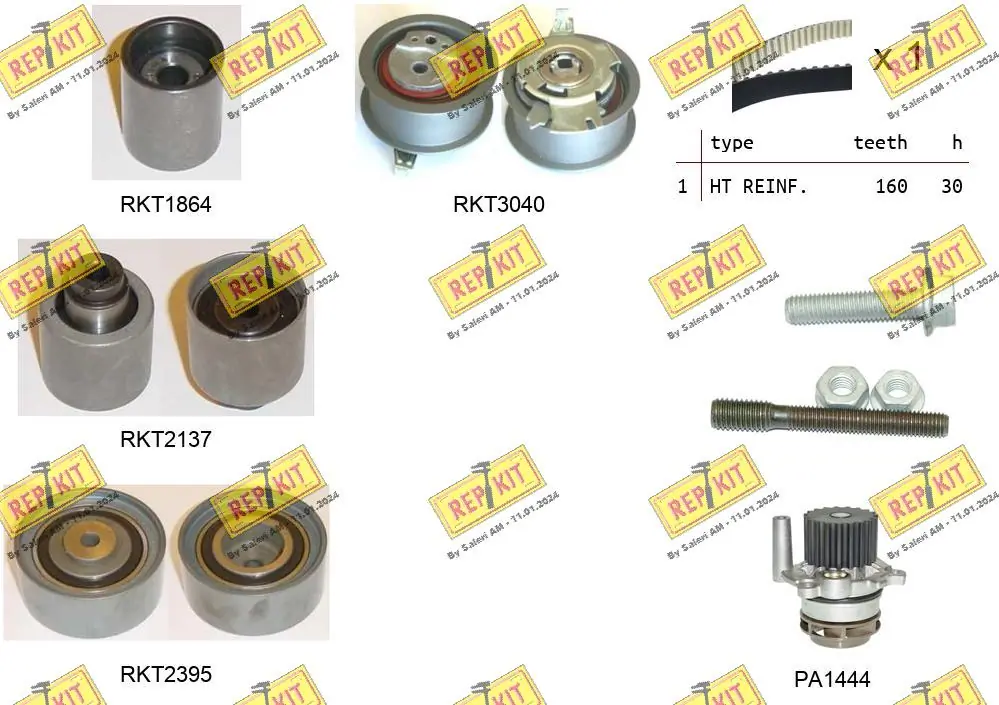 REPKIT Vízpumpa + fogasszíj készlet - RKTK1096PA2 - TothCarparts