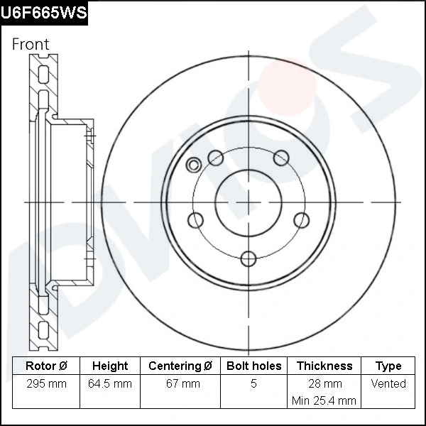 ADVICS féktárcsa - U6F665WS - TothCarparts