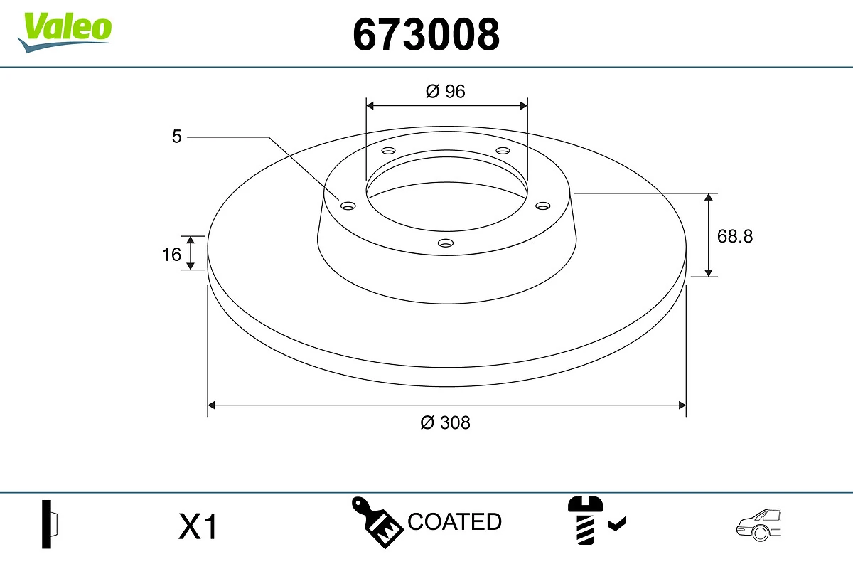 VALEO féktárcsa - 673008 - TothCarparts