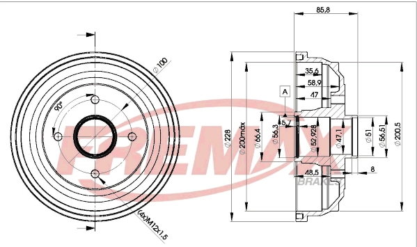 FREMAX fékdob - BD-1242 - TothCarparts