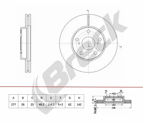 BRECK féktárcsa - BR 459 VA100 - TothCarparts