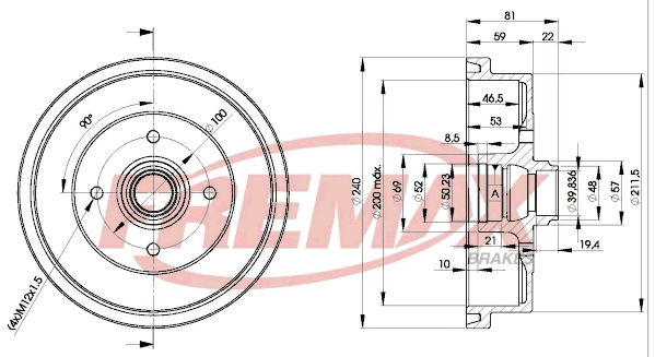 FREMAX fékdob - BD-1512 - TothCarparts