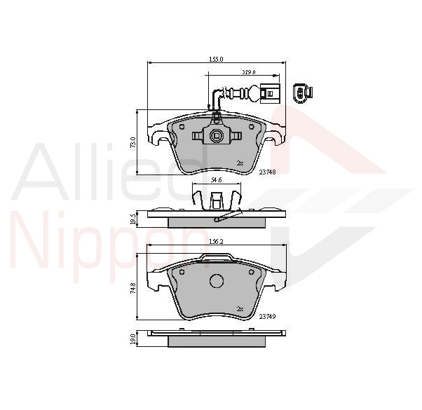 ALLIED NIPPON fékbetétkészlet, tárcsafék - ADB11311 - TothCarparts