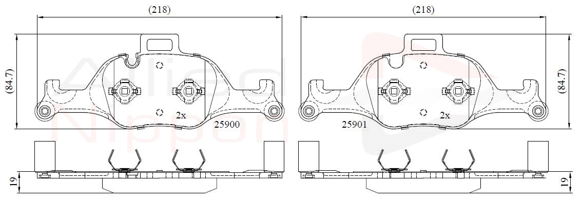 ALLIED NIPPON fékbetétkészlet, tárcsafék - ADB02363 - TothCarparts