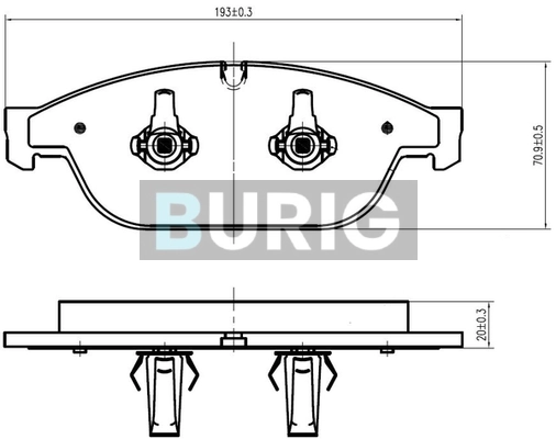 Burig fékbetétkészlet, tárcsafék - B020662 - TothCarparts