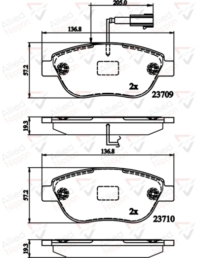 ALLIED NIPPON fékbetétkészlet, tárcsafék - ADB12140 - TothCarparts