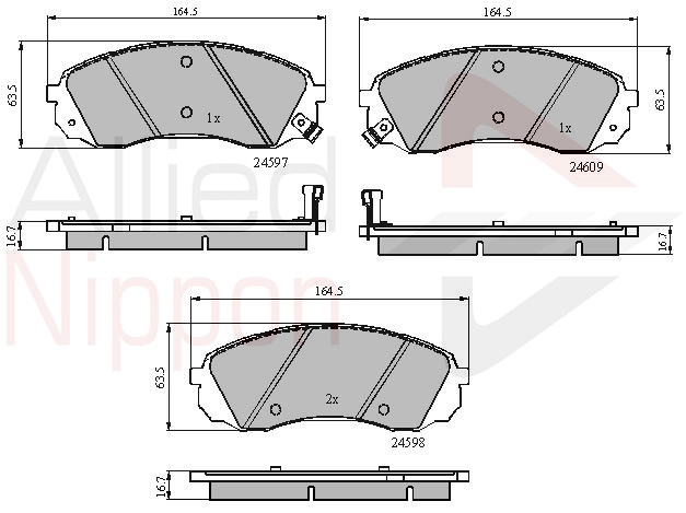 ALLIED NIPPON fékbetétkészlet, tárcsafék - ADB31782 - TothCarparts