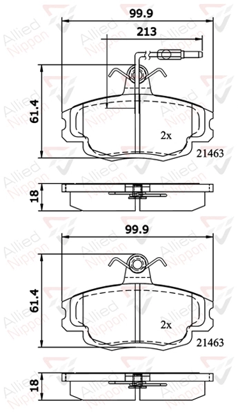 ALLIED NIPPON fékbetétkészlet, tárcsafék - ADB1133 - TothCarparts