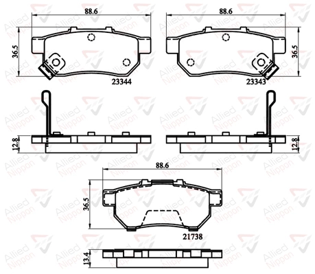 ALLIED NIPPON fékbetétkészlet, tárcsafék - ADB32146 - TothCarparts