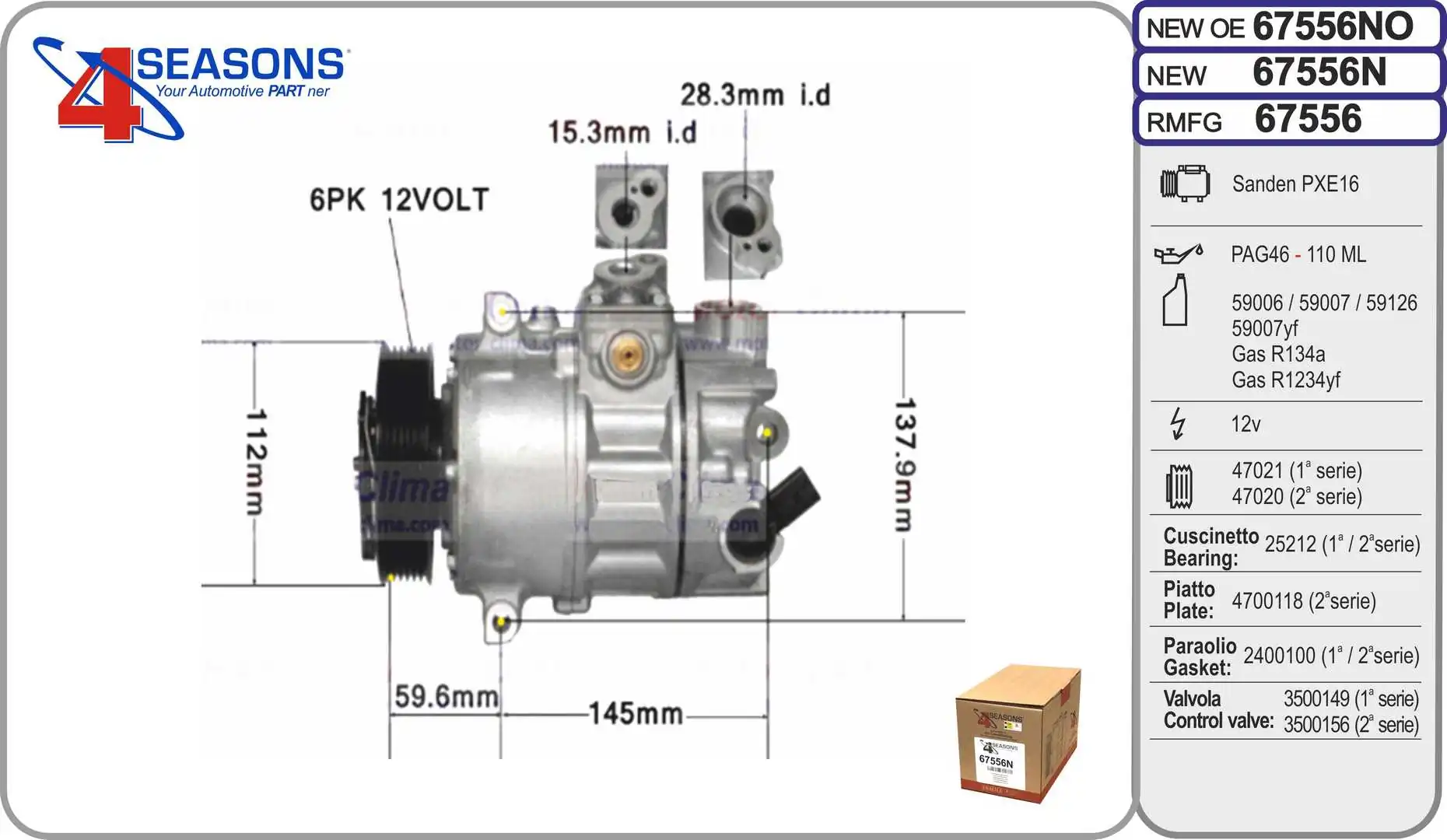 AHE kompresszor, klíma - 67556N - TothCarparts