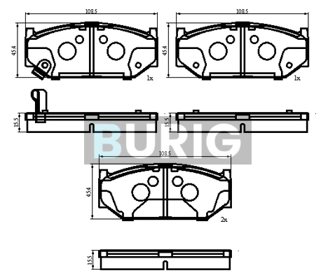 Burig fékbetétkészlet, tárcsafék - B020688 - TothCarparts