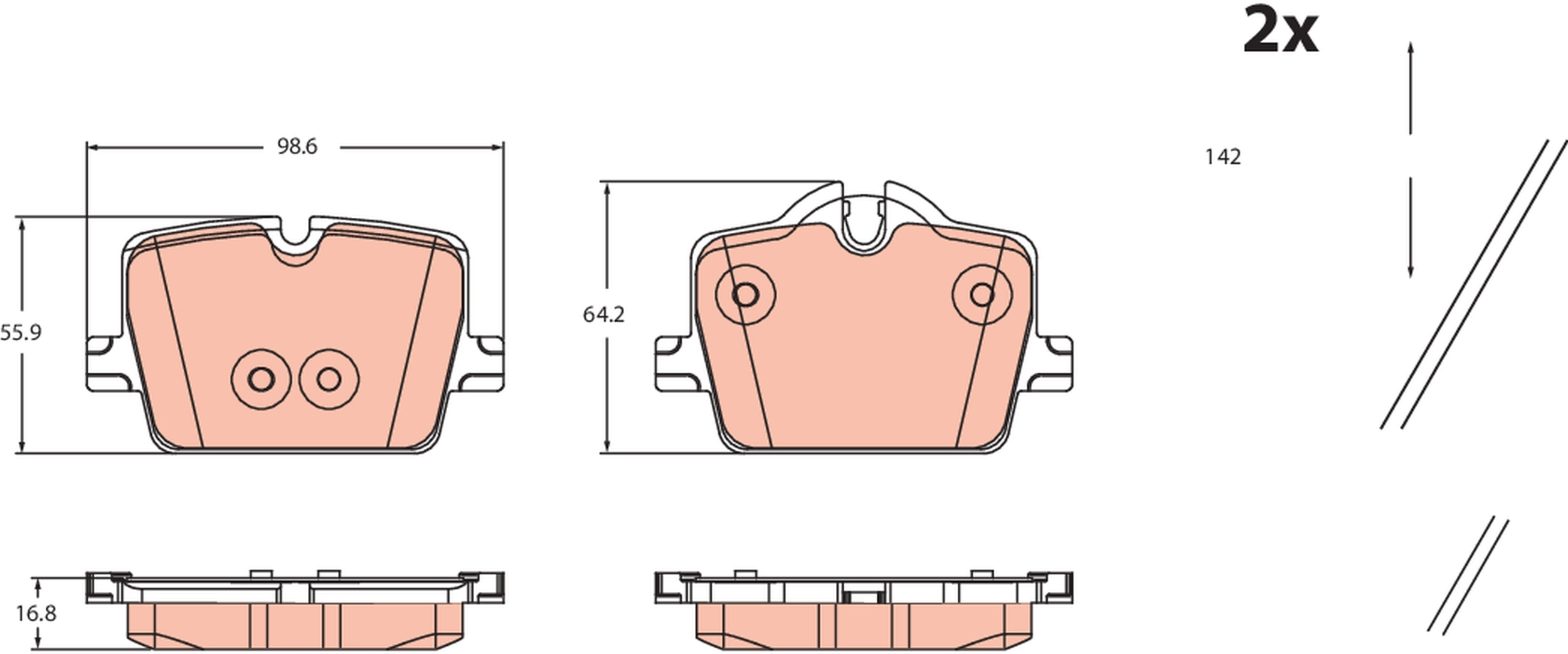 TRW fékbetétkészlet, tárcsafék - GDB2487 - TothCarparts