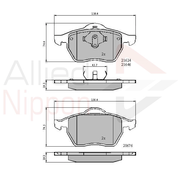ALLIED NIPPON fékbetétkészlet, tárcsafék - ADB01092 - TothCarparts