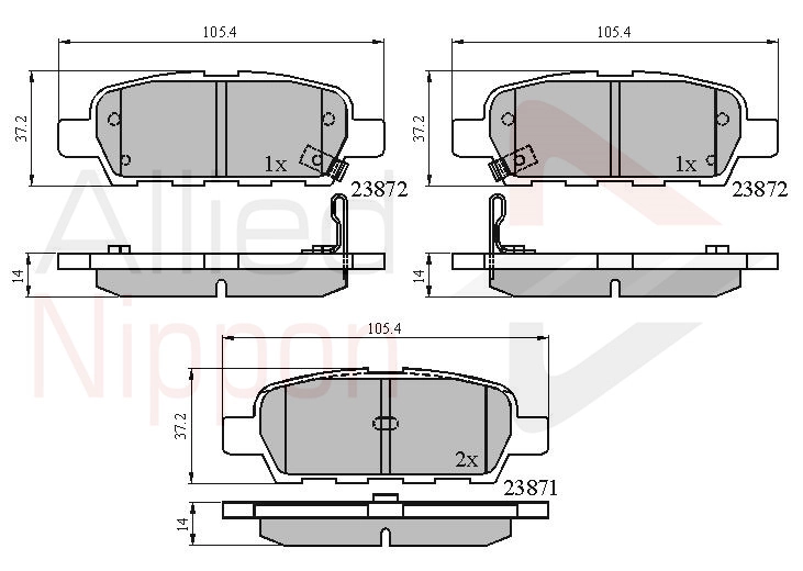 ALLIED NIPPON fékbetétkészlet, tárcsafék - ADB3912 - TothCarparts