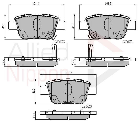 ALLIED NIPPON fékbetétkészlet, tárcsafék - ADB31141 - TothCarparts