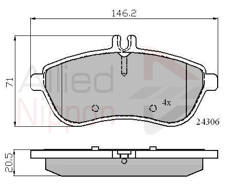 ALLIED NIPPON fékbetétkészlet, tárcsafék - ADB01786 - TothCarparts