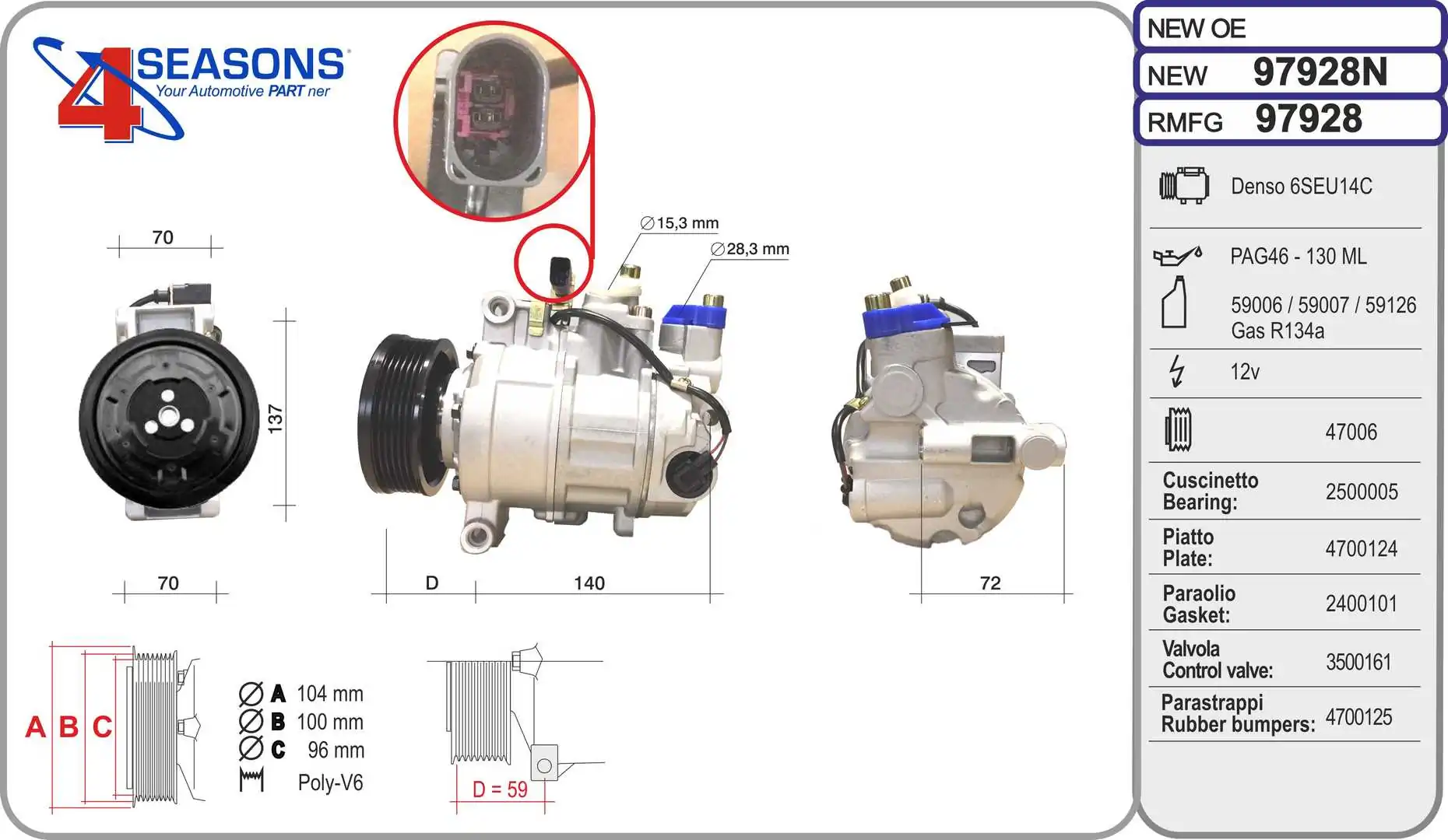 AHE kompresszor, klíma - 97928N - TothCarparts