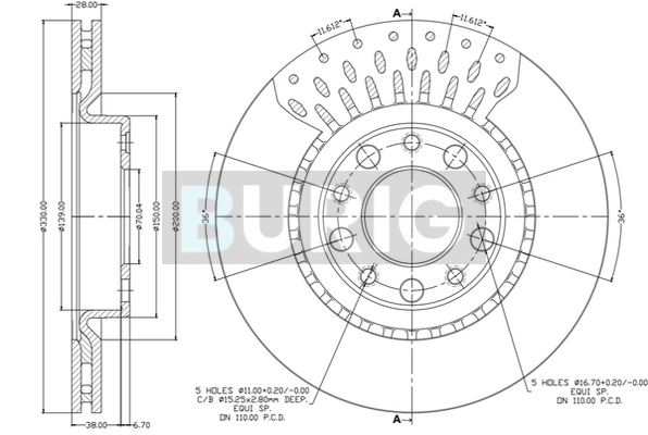 Burig féktárcsa - B011353 - TothCarparts