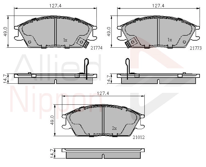 ALLIED NIPPON fékbetétkészlet, tárcsafék - ADB3253 - TothCarparts