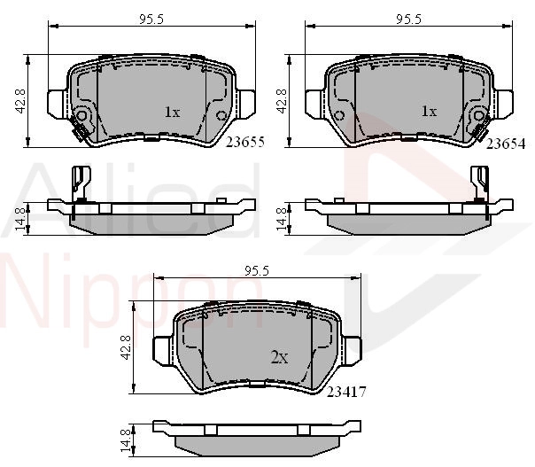 ALLIED NIPPON fékbetétkészlet, tárcsafék - ADB31551 - TothCarparts
