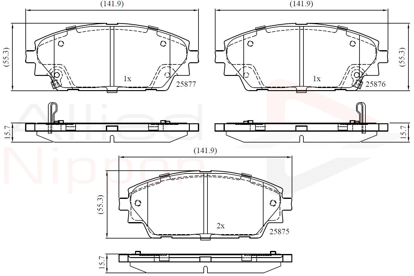 ALLIED NIPPON fékbetétkészlet, tárcsafék - ADB32242 - TothCarparts