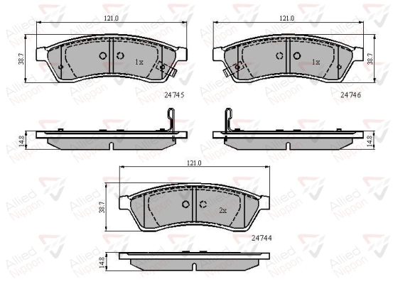 ALLIED NIPPON fékbetétkészlet, tárcsafék - ADB31568 - TothCarparts