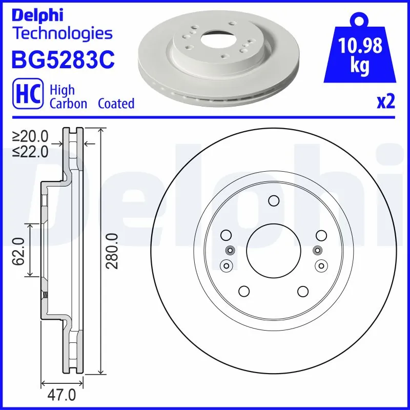 DELPHI féktárcsa - BG5283C - TothCarparts
