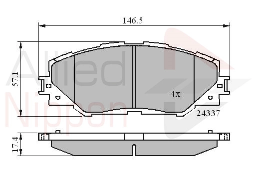ALLIED NIPPON fékbetétkészlet, tárcsafék - ADB01625 - TothCarparts