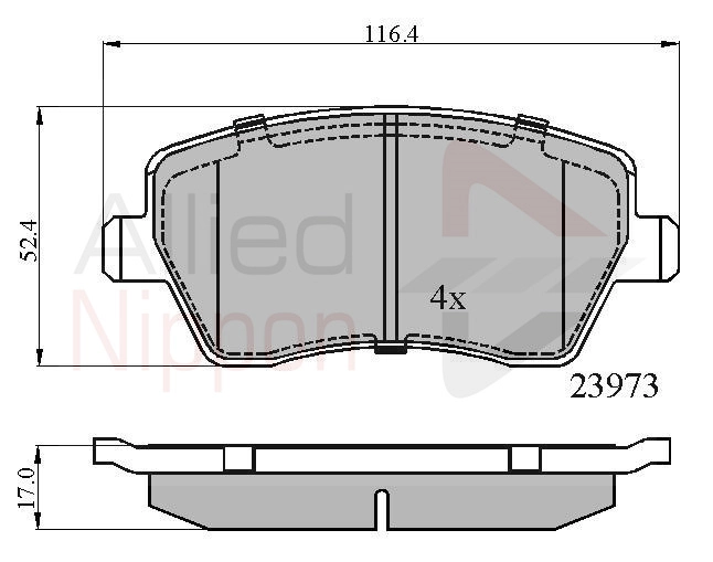 ALLIED NIPPON fékbetétkészlet, tárcsafék - ADB0984 - TothCarparts