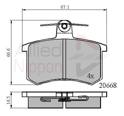 ALLIED NIPPON fékbetétkészlet, tárcsafék - ADB0558 - TothCarparts